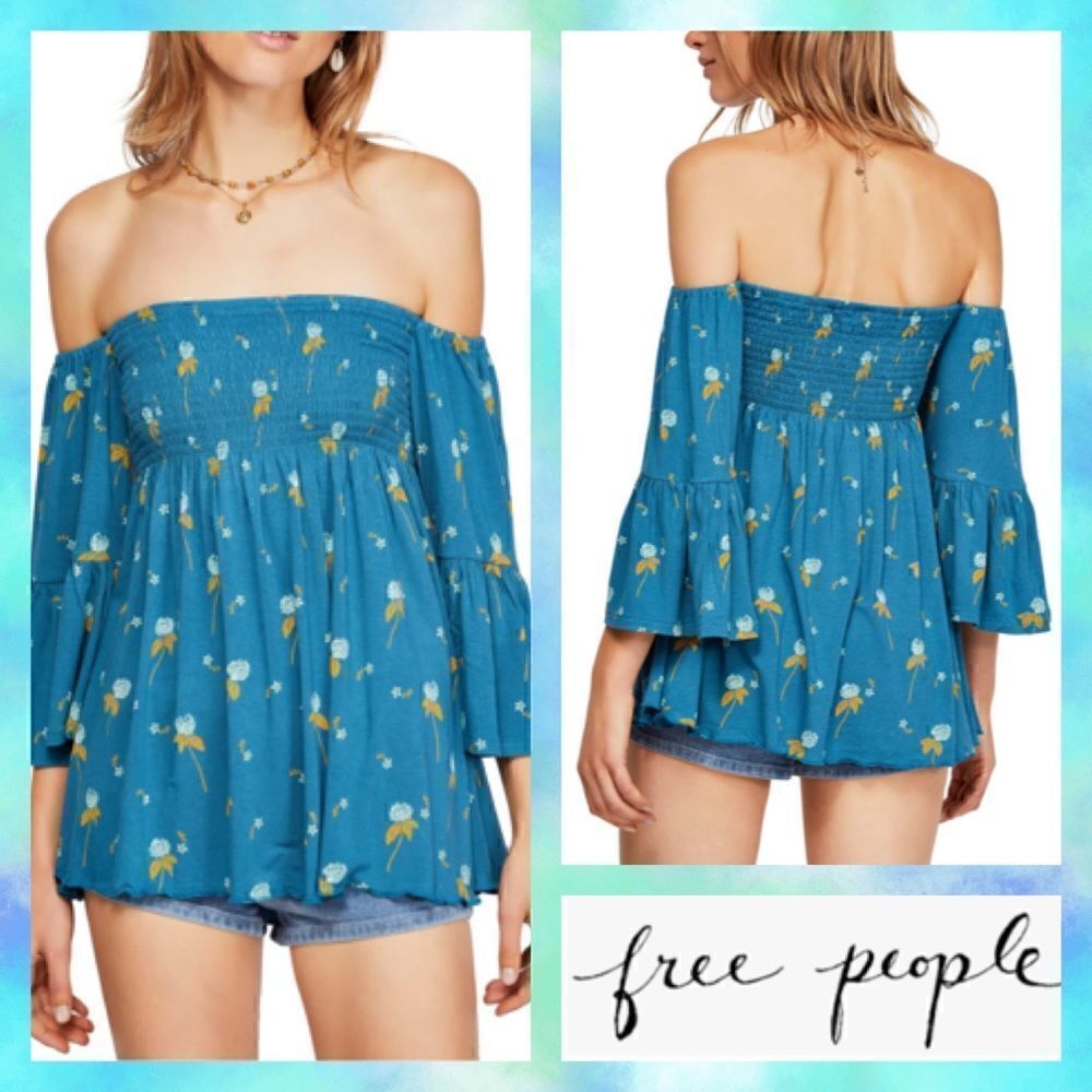 NWT MSRP $98 Free People Lana Off the Shoulder Tunic Women's Size Small